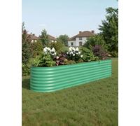 Raised Garden Bed, Galvanised Metal Large Deep Planter for Vegetables Flowers & Herbs, Heavy-Duty Outdoor Raised Beds for Garden with Protective Edging & Support Bars, Easy Assembly 240*60*45cm GR1