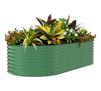 Raised Garden Bed, Galvanised Metal Large Deep Planter for Vegetables Flowers & Herbs, Heavy-Duty Outdoor Raised Beds for Garden with Protective Edging & Support Bars, Easy Assembly 240*120*60cm G1
