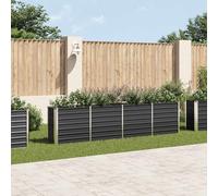 Raised Garden Bed Galvanised Steel Anthracite 320x40x77cm Deep Planter EdgeFold