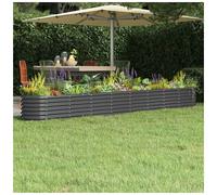 Raised Garden Bed Galvanised Steel Anthracite 332x40x36cm Durable Planter Large