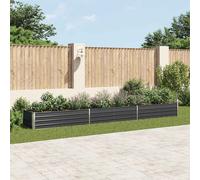Raised Garden Bed Galvanised Steel Anthracite 480x80x45cm Deep Planter EdgeFold