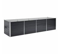Raised Garden Bed Galvanised Steel Anthracite Outdoor Patio Planter Pot vidaXL