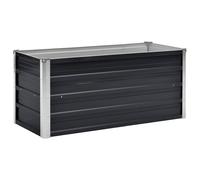 Raised Garden Bed Galvanised Steel Anthracite Outdoor Patio Planter Pot vidaXL