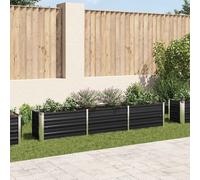 vidaXL Garden Raised Bed 240x40x45cm Galvanised Steel Anthracite Planter Pot