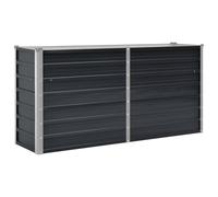 Raised Garden Bed Galvanised Steel Anthracite Outdoor Patio Planter Pot vidaXL