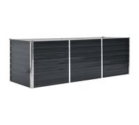 Raised Garden Bed Galvanised Steel Anthracite Outdoor Patio Planter Pot vidaXL