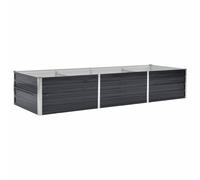 Raised Garden Bed Galvanised Steel Anthracite Outdoor Patio Planter Pot vidaXL