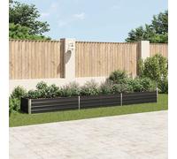 Raised Garden Bed Galvanised Steel Anthracite Outdoor Patio Planter Pot vidaXL