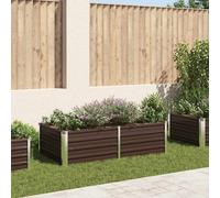 Raised Garden Bed Galvanised Steel Brown 160x80x45cm Deep Planter Sturdy Support