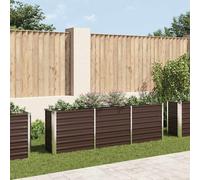 vidaXL Garden Raised Bed Galvanised Steel 240X40X77cm - Brown, Brown