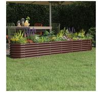 (brown, 260 x 40 x 36 cm) vidaXL Garden Planter Patio Flower Pot Raised Garden Bed Powder-coated Steel
