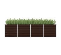 Raised Garden Bed Galvanised Steel Brown 320x80x77cm Extra Large Deep Planter XL [EEK: A]