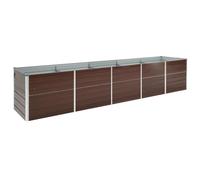 Raised Garden Bed Galvanised Steel Brown 400x80x45 cm Deep Planter HeavyDuty XL