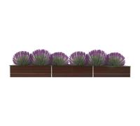 vidaXL Garden Raised Bed Galvanised Steel 480x80x45 cm Brown UK