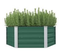 Raised Garden Bed Galvanised Steel Green 129x129x45cm Folded Safety Edge Durable