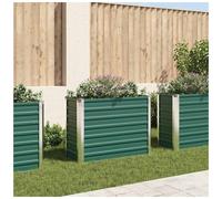Raised Garden Bed Galvanised Steel Green 160x80x77cm Elevated Planter Heavy-Duty