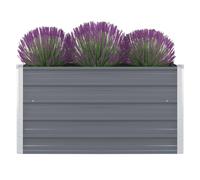 vidaXL Raised Garden Bed Galvanised Steel Grey Metal Planter Pot Flower Boxes