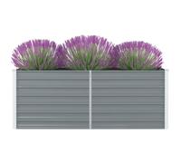 vidaXL Raised Garden Bed 160x80x45cm Galvanised Steel Grey Patio Planter Pot