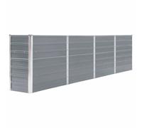 vidaXL Raised Garden Bed 320x40x77cm Galvanised Steel Grey Outdoor Planter