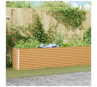 Raised Garden Bed Galvanised Steel Light Brown 485x50x68cm Open Drain Planter XL