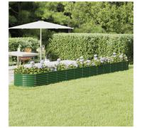 vidaXL Garden Raised Bed Galvanised Steel 512x80x36 cm Green