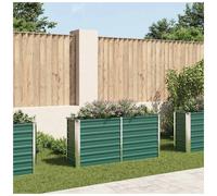Raised Garden Bed Green Galvanised Steel 160x80x77cm Elevated Planter for Patio