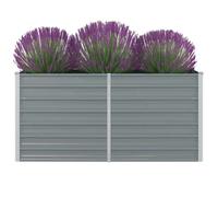 Raised Garden Bed Grey Galvanised Steel 160x80x77 cm Deep Planter Extra Deep Bed [EEK: A]