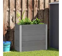 Raised Garden Bed Grey WPC+Aluminium 100x50x91cm Deep Planter 30mm Walls Modern