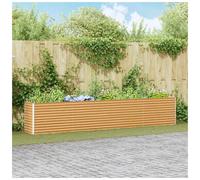 Raised Garden Bed Light Brown 390x50x68cm Galvanised Steel Deep Planter Durable