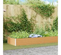 Raised Garden Bed Light Brown 775x100x36cm Galvanised Steel XL Outdoor Planter.