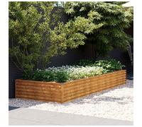 Raised Garden Bed Light Brown Galvanised Steel 291x100x36cm Outdoor Planter Box