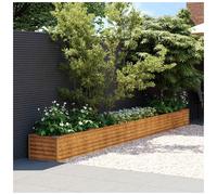 Raised Garden Bed Light Brown Galvanised Steel 482x50x36cm Outdoor Planter Long