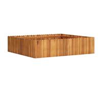 Raised Garden Bed Natural Acacia Wood 100x100x25 cm Slatted Planter OutdoorOiled