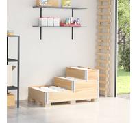 Raised Garden Bed Natural Pine 120 x 80 cm 3-Tier Stackable Foldable Open-Bottom