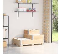 Raised Garden Bed Natural Pine Wood 120x80x60cm 3-Tier Foldable Stackable Rustic