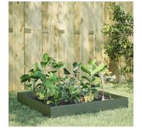 Raised Garden Bed Olive Green Steel 100x100x26cm Open Bottom Metal Easy Assemble