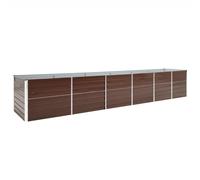 vidaXL Garden Raised Bed Galvanised Steel 480x77cm Brown Outdoor Planter Pot