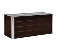 Raised Garden Bed Outdoor Planter Flower Box Brown Galvanised Steel vidaXL