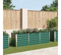 Raised Garden Bed Outdoor Planter Flower Box Galvanised Steel Green vidaXL