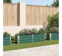 Raised Garden Bed Outdoor Planter Flower Box Galvanised Steel Green vidaXL