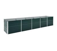 Raised Garden Bed Outdoor Planter Flower Box Galvanised Steel Green vidaXL