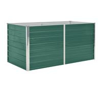 Raised Garden Bed Outdoor Planter Flower Box Galvanised Steel Green vidaXL