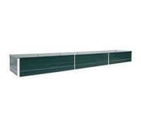 Raised Garden Bed Outdoor Planter Flower Box Galvanised Steel Green vidaXL