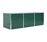 Raised Garden Bed Outdoor Planter Flower Box Galvanised Steel Green vidaXL