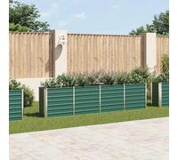 Raised Garden Bed Outdoor Planter Flower Box Galvanised Steel Green vidaXL
