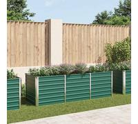Raised Garden Bed Outdoor Planter Flower Box Galvanised Steel Green vidaXL