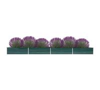 Raised Garden Bed Outdoor Planter Flower Box Galvanised Steel Green vidaXL