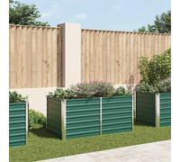 Raised Garden Bed Outdoor Planter Flower Box Galvanised Steel Green vidaXL