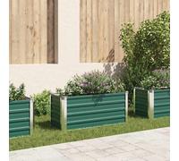 vidaXL Raised Garden Bed 100x40x45 cm - Galvanised Steel Outdoor Planter Green