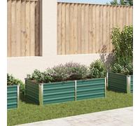 Raised Garden Bed Outdoor Planter Flower Box Galvanised Steel Green vidaXL